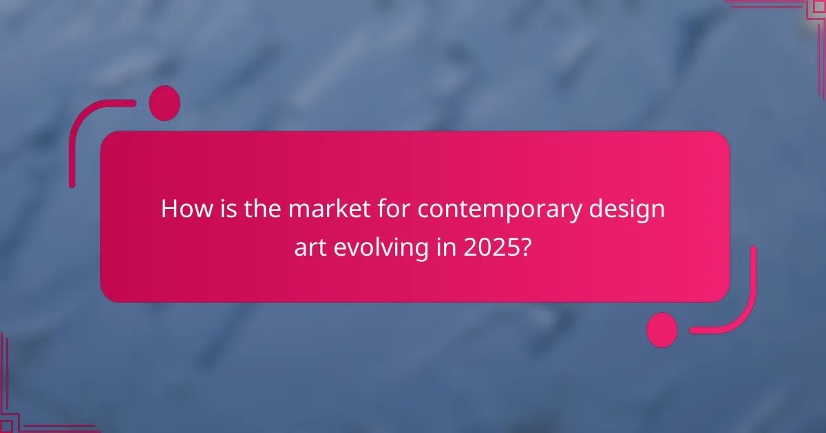 How is the market for contemporary design art evolving in 2025?