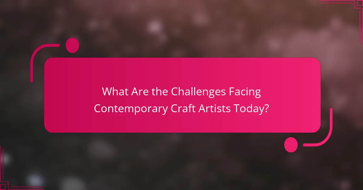 What Are the Challenges Facing Contemporary Craft Artists Today?