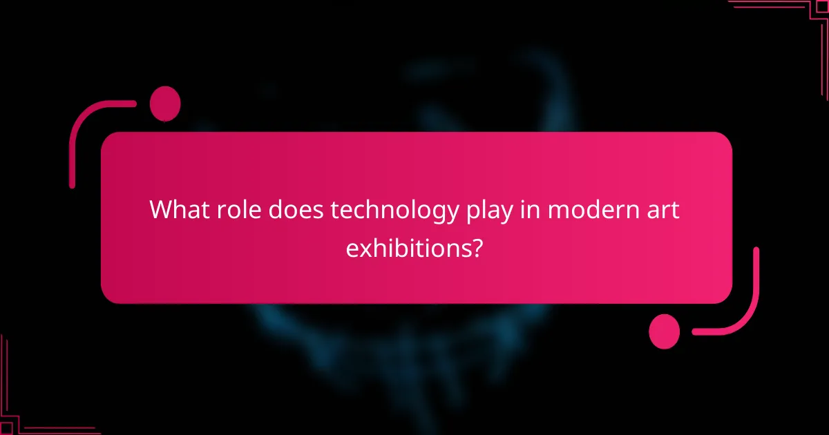 What role does technology play in modern art exhibitions?