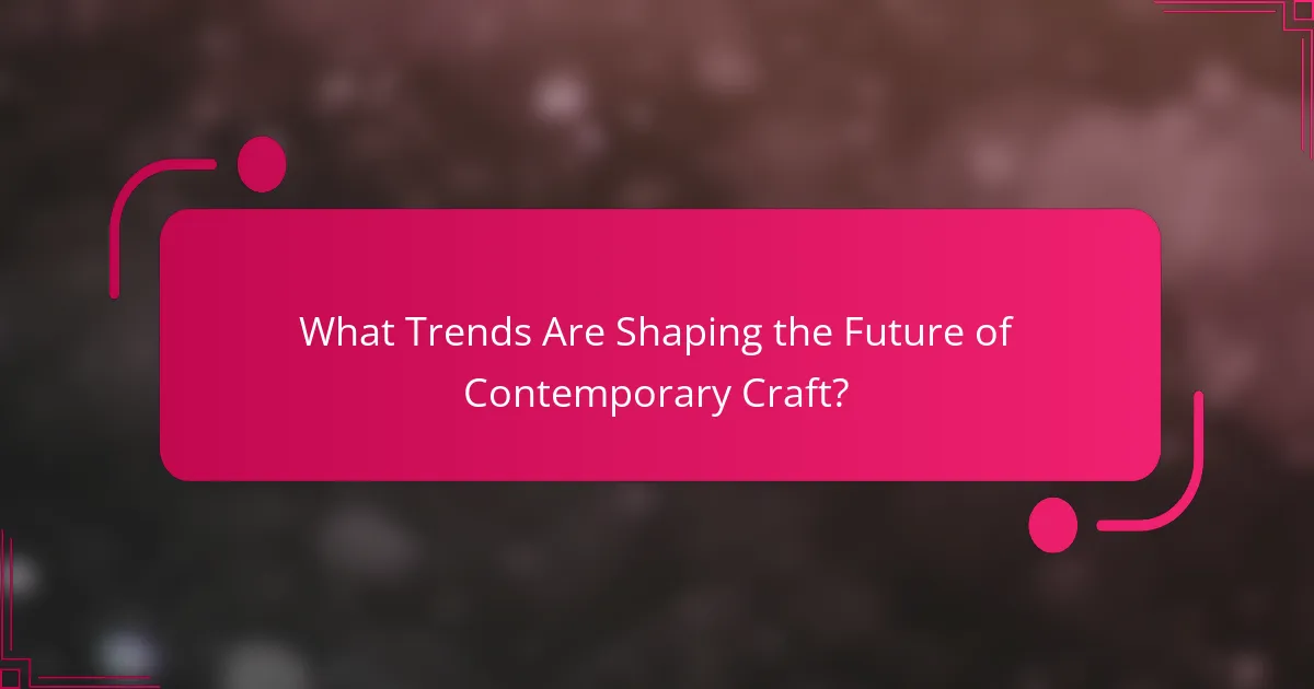 What Trends Are Shaping the Future of Contemporary Craft?