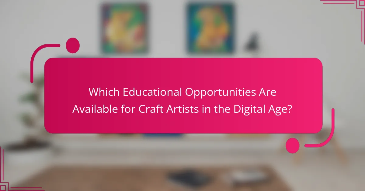 Which Educational Opportunities Are Available for Craft Artists in the Digital Age?